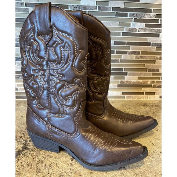 vegan leather cowboy boots